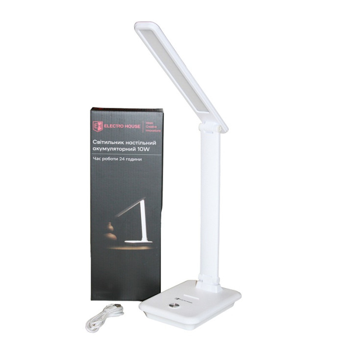 LED світильник настільний акумуляторний з функцією повербанку 10Вт, білий