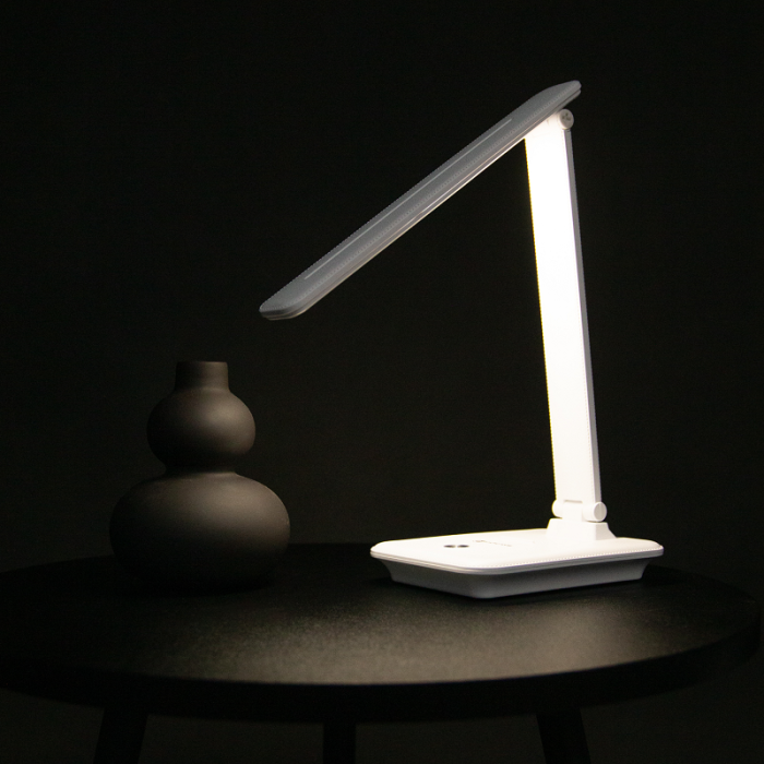 LED світильник настільний акумуляторний з функцією повербанку 10Вт, білий