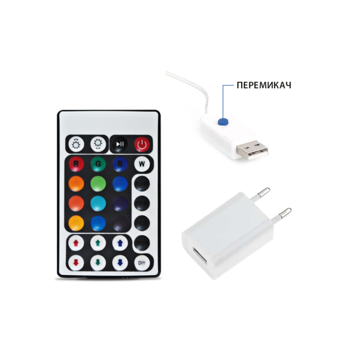 Гірлянда вулична світлодіодна вологозахищена в силіконі FAIRY-10 RGB