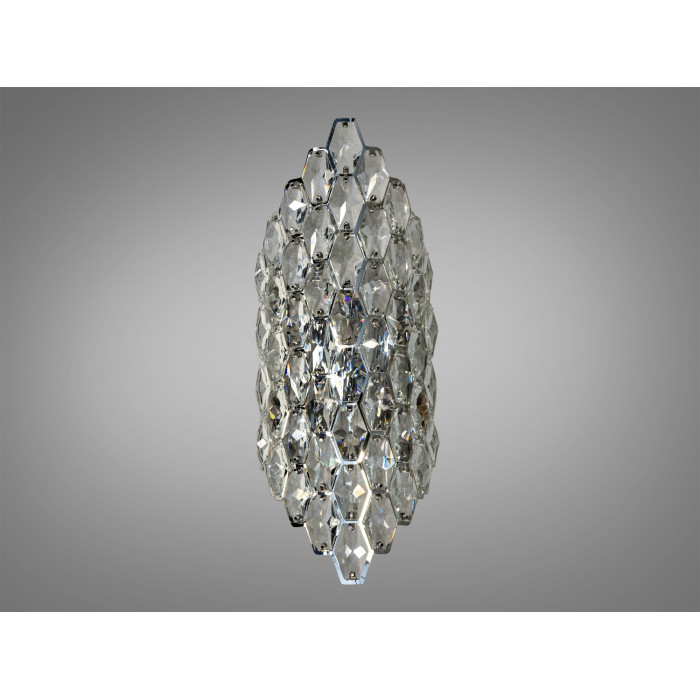 Бра класичне хром кришталеве під дві лампи