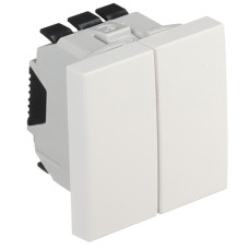 Вимикач двухклавішний EFAPEL QUADRO 2 MOD 10АХ, 250V, білий глянцевий, 45061 SBR