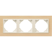 Рамка потрійна універсальна LOGUS Бук з пласт. вставкою перламутр, 90930 TFP