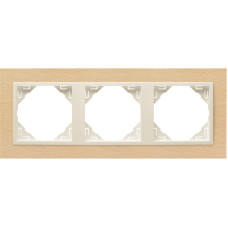 Рамка потрійна універсальна LOGUS Бук з пласт. вставкою перламутр, 90930 TFP