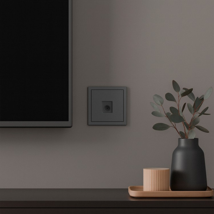 Розетка телевізійна Ardero ER141TV-G Soft сіра