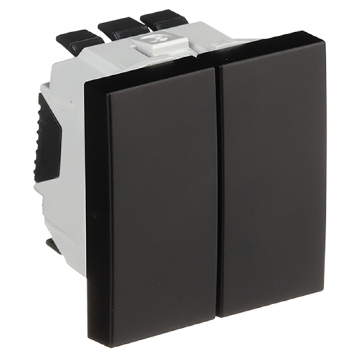 Вимикач жалюзі EFAPEL QUADRO 2 MOD 10A, 250V, чорний матовий, 45281 SPM