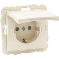 Розетка одинарна з кришкою з з/к LOGUS 16А, 250V слонова кістка	 20634 TMF