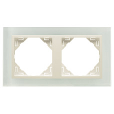 Рамка подвійна універсальна LOGUS Склокераміка з пласт. вставкою перламутр, 90920 TCP