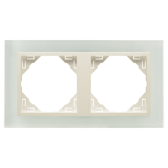 Рамка подвійна універсальна LOGUS Склокераміка з пласт. вставкою перламутр, 90920 TCP