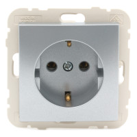 Розетка одинарна з з/к LOGUS 16А, 250V металік алюмінієвий	 21131 TAL