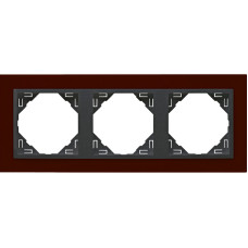 Рамка потрійна ANIMATO   метал червоний / металік графіт, 90930 TBS