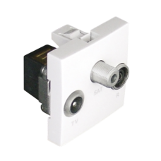 Розетка телевізійна кінцева EFAPEL QUADRO 2 MOD TV-R-SAT, білий глянцевий, 45543 SBR