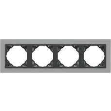 Рамка 4-кратна ANIMATO  метал алюміній / металік графіт, 90940 TAS