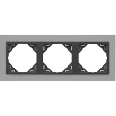 Рамка потрійна ANIMATO   метал алюміній / металік графіт, 90930 TAS