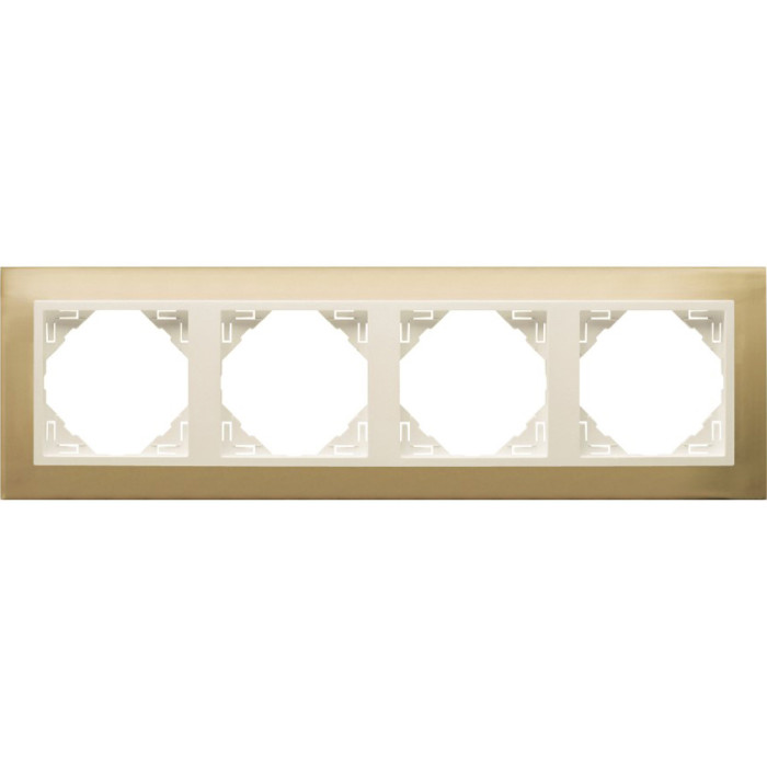 Рамка 4-кратна універсальна LOGUS Золото з пласт. вставкою перламутр, 90940 TOP
