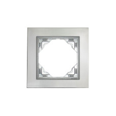 Рамка одинарна універсальна LOGUS Сталь з пласт. вставкою алюміній, 90910 TIA