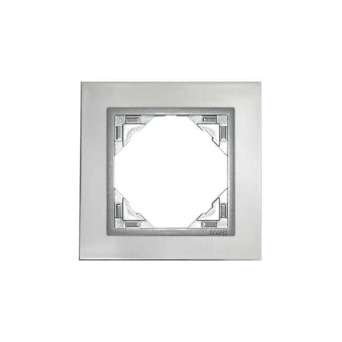 Рамка одинарна універсальна LOGUS Сталь з пласт. вставкою алюміній, 90910 TIA