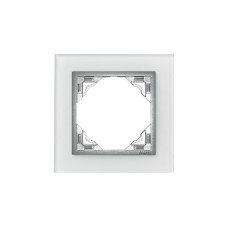 Рамка одинарна універсальна LOGUS Склокераміка з пласт. вставкою алюміній, 90910 TCA