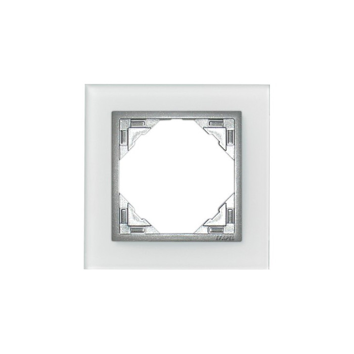 Рамка одинарна універсальна LOGUS Склокераміка з пласт. вставкою алюміній, 90910 TCA