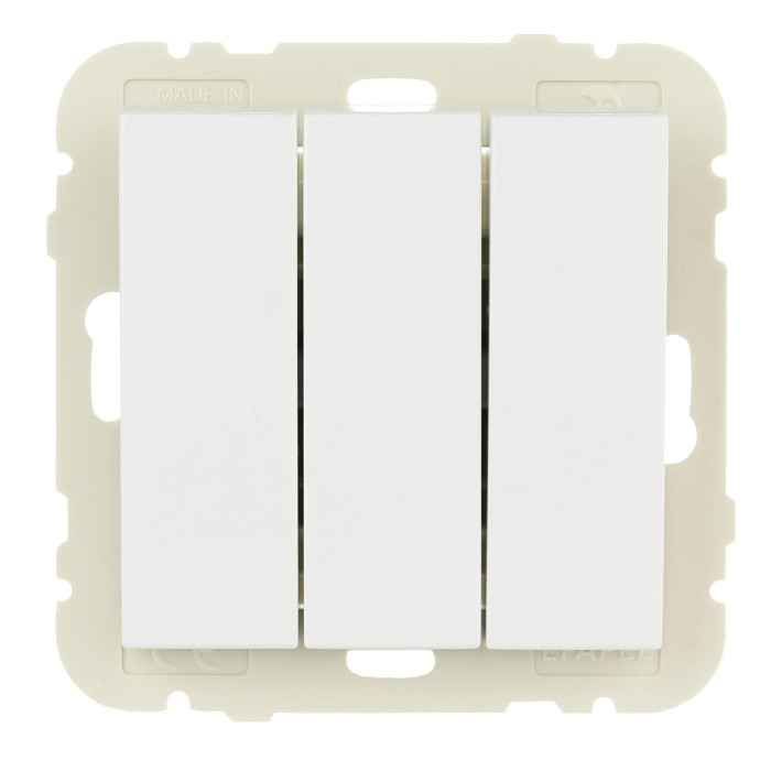 Вимикач 3кл. LOGUS 10АХ, 250V білий	 21088 TBR