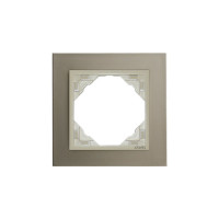 Рамка одинарна універсальна LOGUS Титан з пласт. вставкою перламутр, 90910 TTP