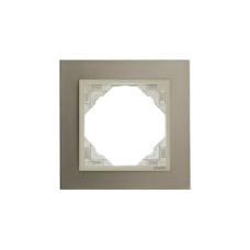 Рамка одинарна універсальна LOGUS Титан з пласт. вставкою перламутр, 90910 TTP
