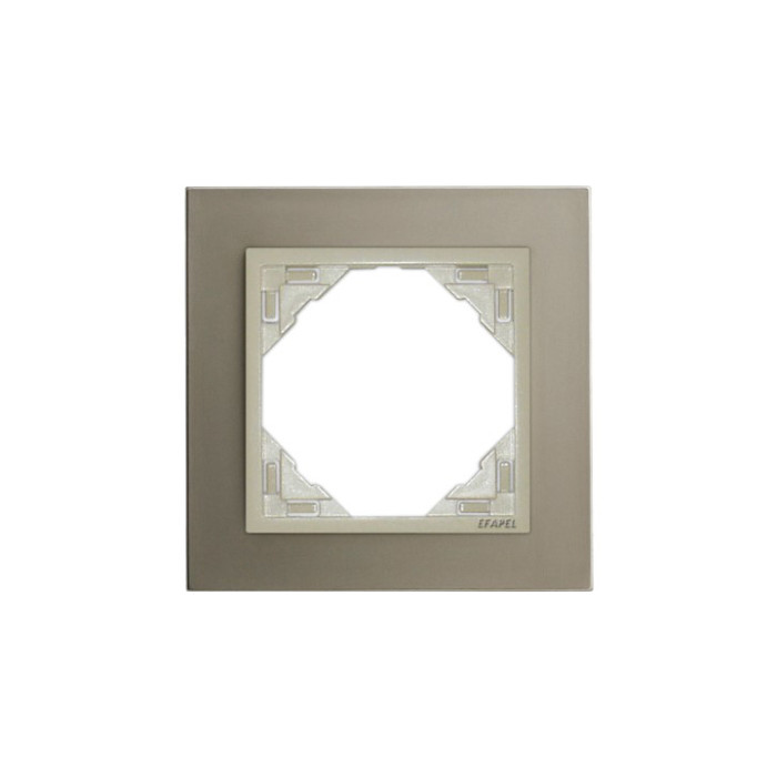 Рамка одинарна універсальна LOGUS Титан з пласт. вставкою перламутр, 90910 TTP