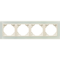 Рамка 4-кратна універсальна LOGUS Склокераміка з пласт. вставкою перламутр, 90940 TCP