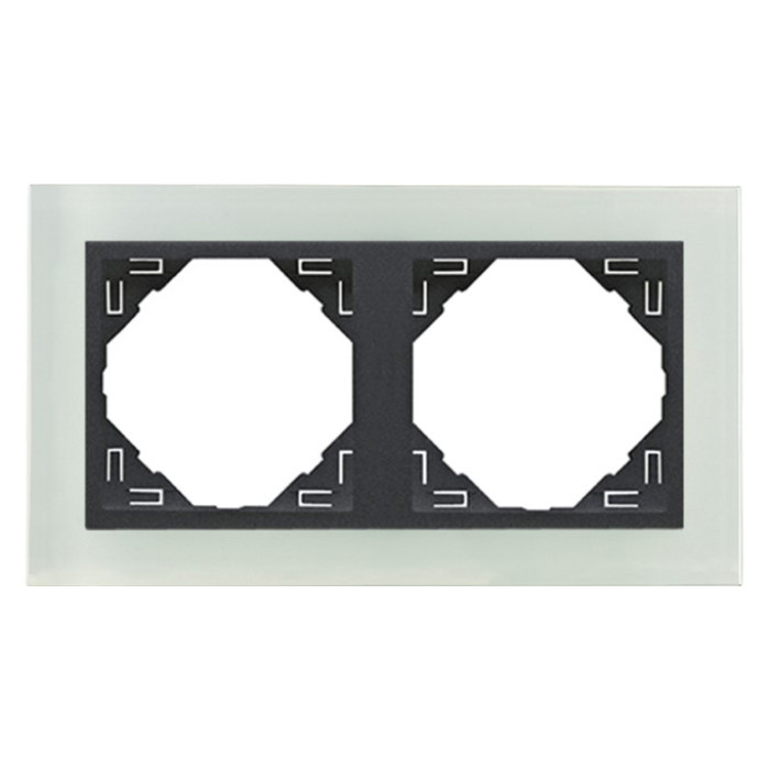 Рамка подвійна універсальна LOGUS Склокераміка з пласт. вставкою графіт, 90920 TCS