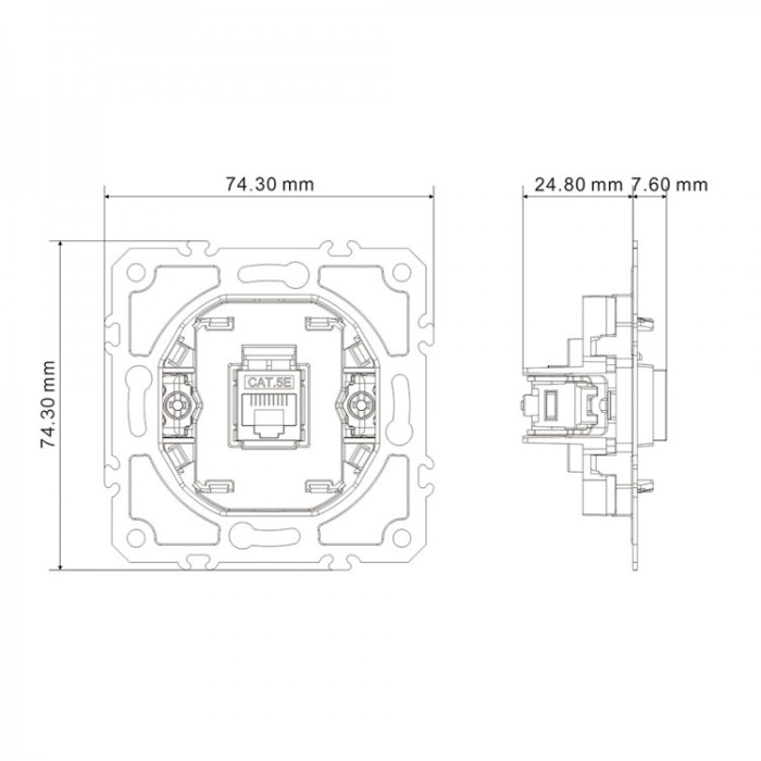 Розетка комп'ютерна Ardero ER151PC-B Soft чорна
