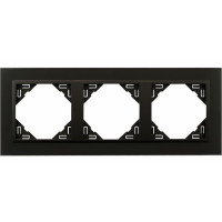 Рамка потрійна універсальна LOGUS Склокераміка чорна з пласт. чорний матовий, 90930 TEP