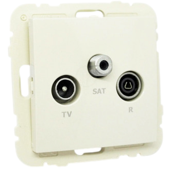 Розетка телевізійна кінцева LOGUS R TV-SAT слонова кістка	 21543 TMF