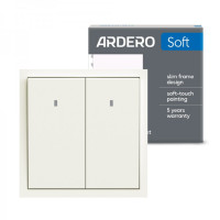 Вимикач 2-клавішний Ardero EV112L-W Soft 10А з підсвіткою білий