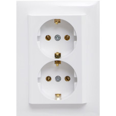 Розетка подвійна ШУКО LOGUS 250V/16A біла	 90331 TBR