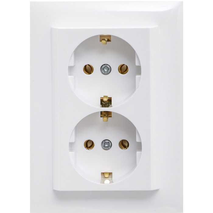 Розетка подвійна ШУКО LOGUS 250V/16A біла	 90331 TBR