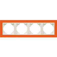 Рамка 4-кратна ANIMATO  оранжевий / металік крижаний, 90940 TJG