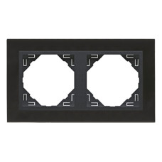 Рамка подвійна універсальна LOGUS Нікель з пласт. вставкою графіт, 90920 TQS