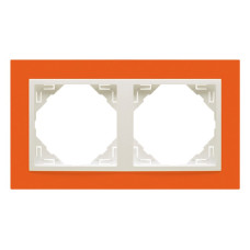 Рамка подвійна ANIMATO  оранжевий / металік крижаний, 90920 TJG