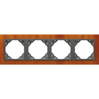 Рамка 4-кратна універсальна LOGUS Махонь з пласт. вставкою графіт, 90940 TMS