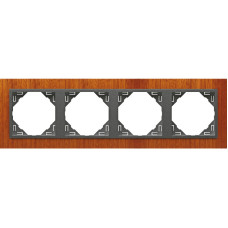 Рамка 4-кратна універсальна LOGUS Махонь з пласт. вставкою графіт, 90940 TMS