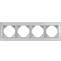 Рамка 4-кратна універсальна LOGUS Сталь з пласт. вставкою алюміній, 90940 TIA