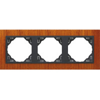 Рамка потрійна універсальна LOGUS Махонь з пласт. вставкою графіт, 90930 TMS