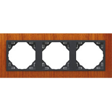 Рамка потрійна універсальна LOGUS Махонь з пласт. вставкою графіт, 90930 TMS