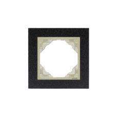 Рамка одинарна універсальна LOGUS Граніт з пласт. вставкою перламутр, 90910 TGP