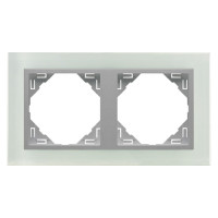 Рамка подвійна універсальна LOGUS Склокераміка з пласт. вставкою алюміній, 90920 TCA