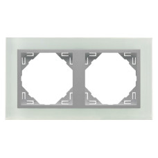 Рамка подвійна універсальна LOGUS Склокераміка з пласт. вставкою алюміній, 90920 TCA
