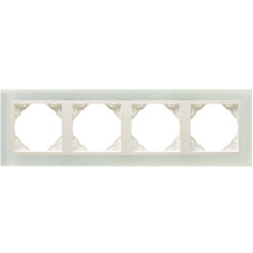 Рамка 4-кратна універсальна LOGUS Склокераміка з пласт. вставкою крига, 90940 TCG