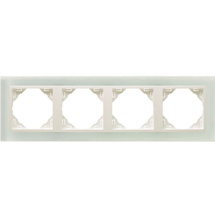 Рамка 4-кратна універсальна LOGUS Склокераміка з пласт. вставкою крига, 90940 TCG