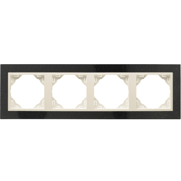 Рамка 4-кратна універсальна LOGUS Граніт з пласт. вставкою перламутр, 90940 TGP