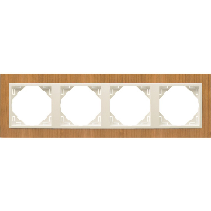 Рамка 4-кратна універсальна LOGUS Вишня з пласт. вставкою перламутр, 90940 TJP