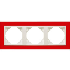 Рамка потрійна ANIMATO   червоний / металік крижаний, 90930 TVG